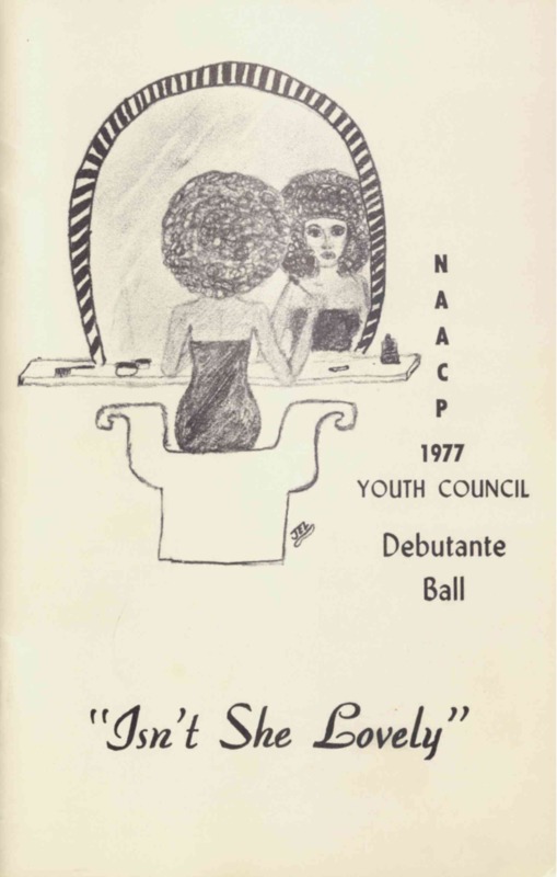 Program brochure illustrating a woman sitting on armchair in front of a mirror.