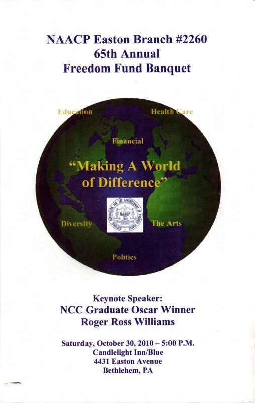 Program brochure with an illustration of the Earth.
