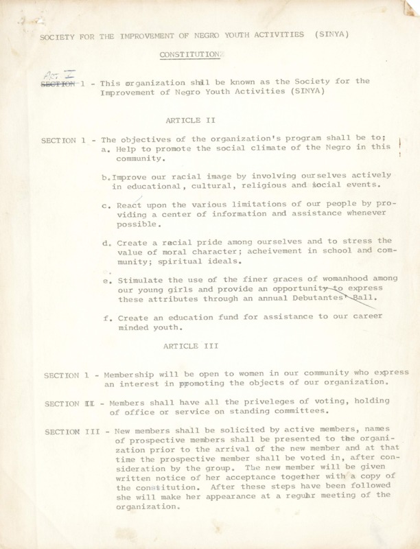 A constitution outlining the goals of a new organization.