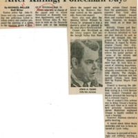 Newspaper clipping featuring a speaking man in a formal attire.