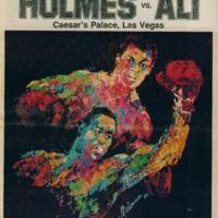 Poster featuring two boxers wearing boxing gloves.
